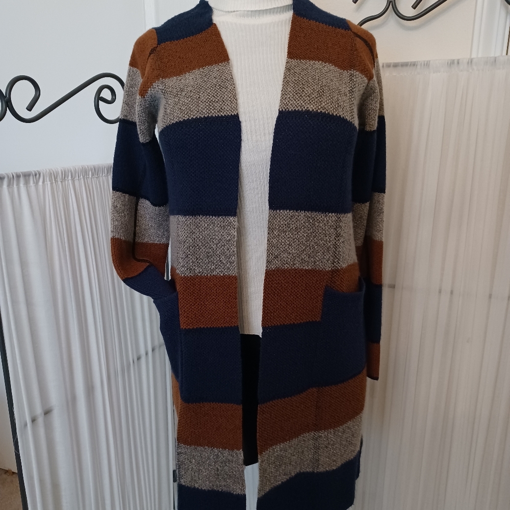 Long Colorblock Cardigan - Picture 4 of 9